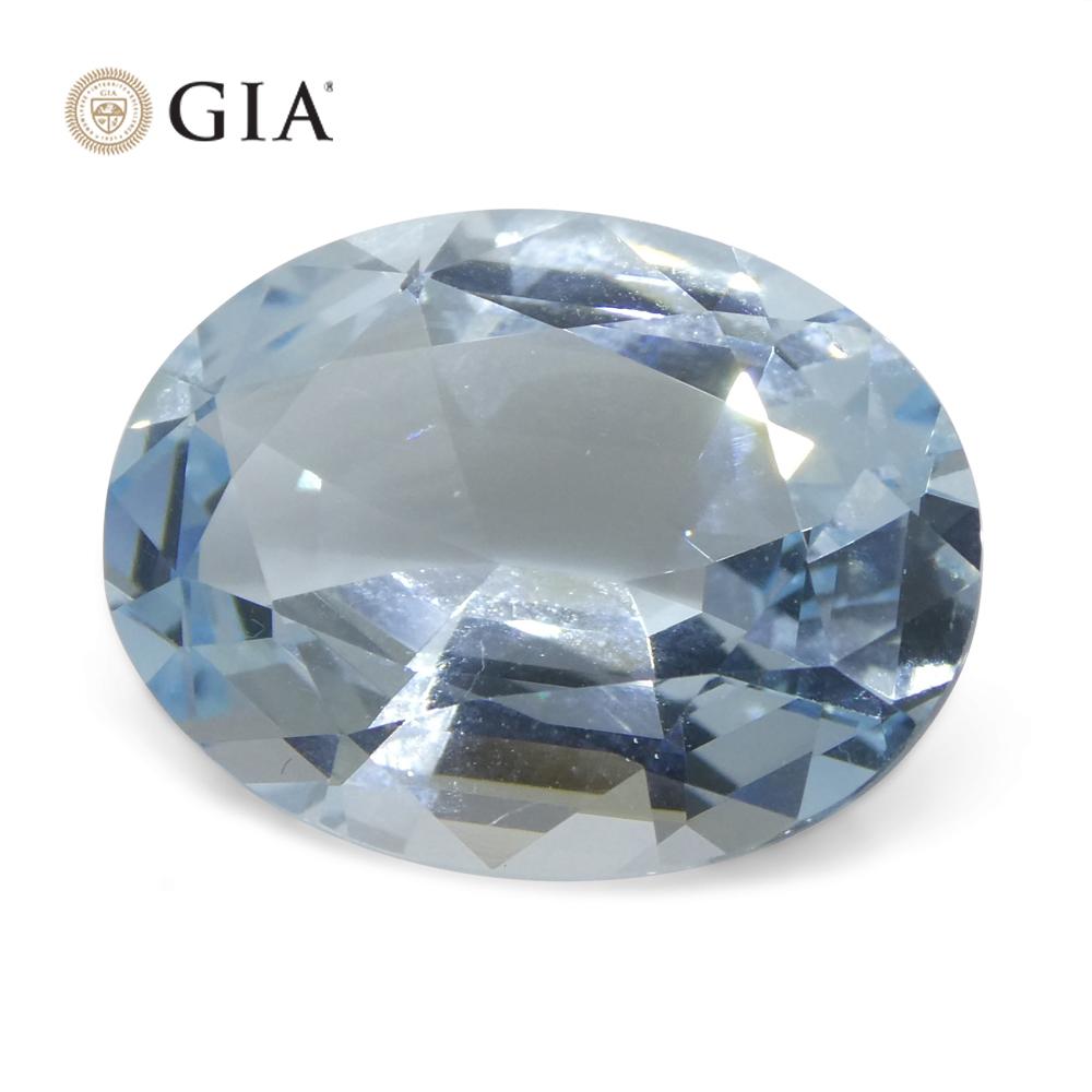 16.06ct Oval Blue Aquamarine GIA Certified Brazil Unheated For Sale 1
