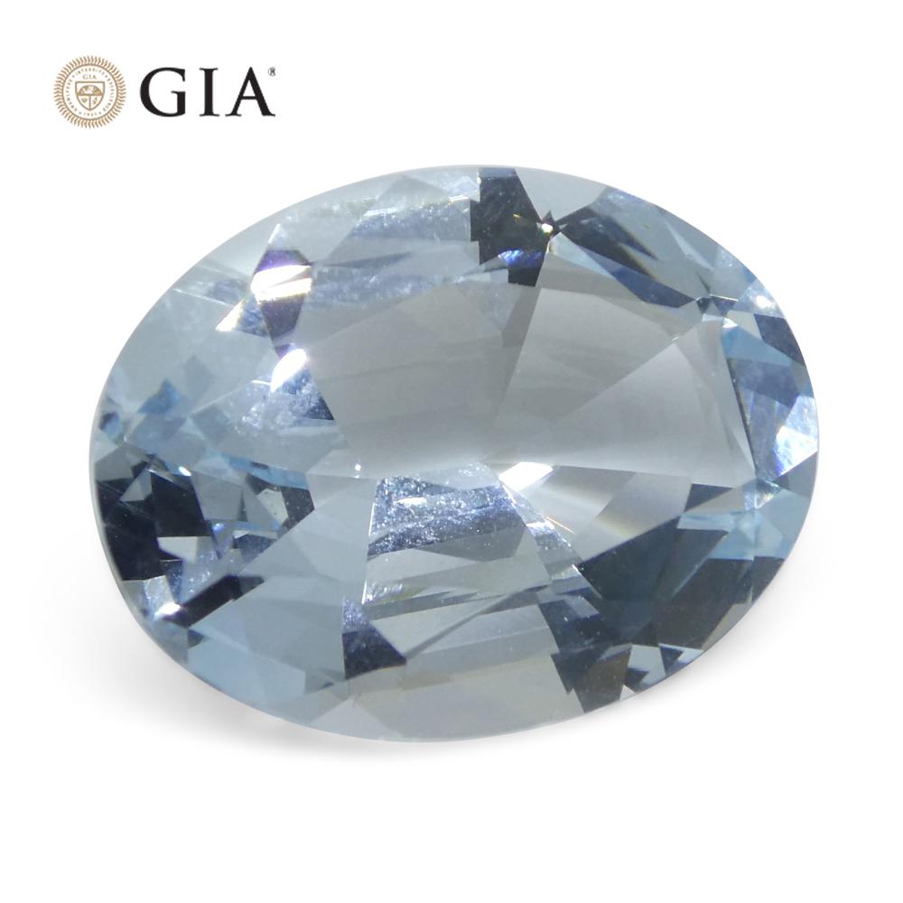 16.06ct Oval Blue Aquamarine GIA Certified Brazil Unheated  For Sale 2