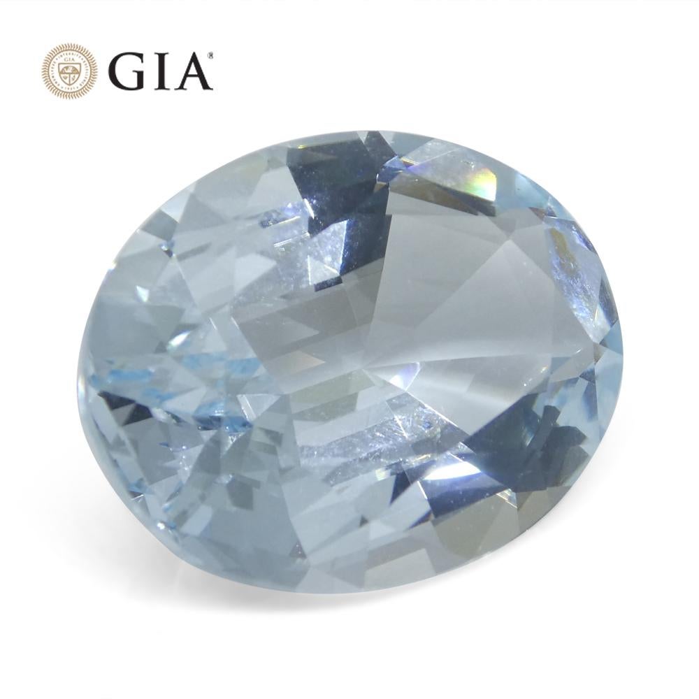 16.06ct Oval Blue Aquamarine GIA Certified Brazil Unheated  For Sale 3