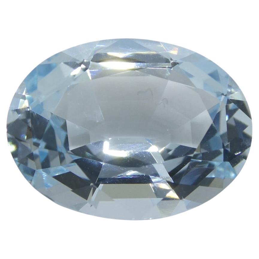 16.06ct Oval Blue Aquamarine GIA Certified Brazil Unheated  For Sale
