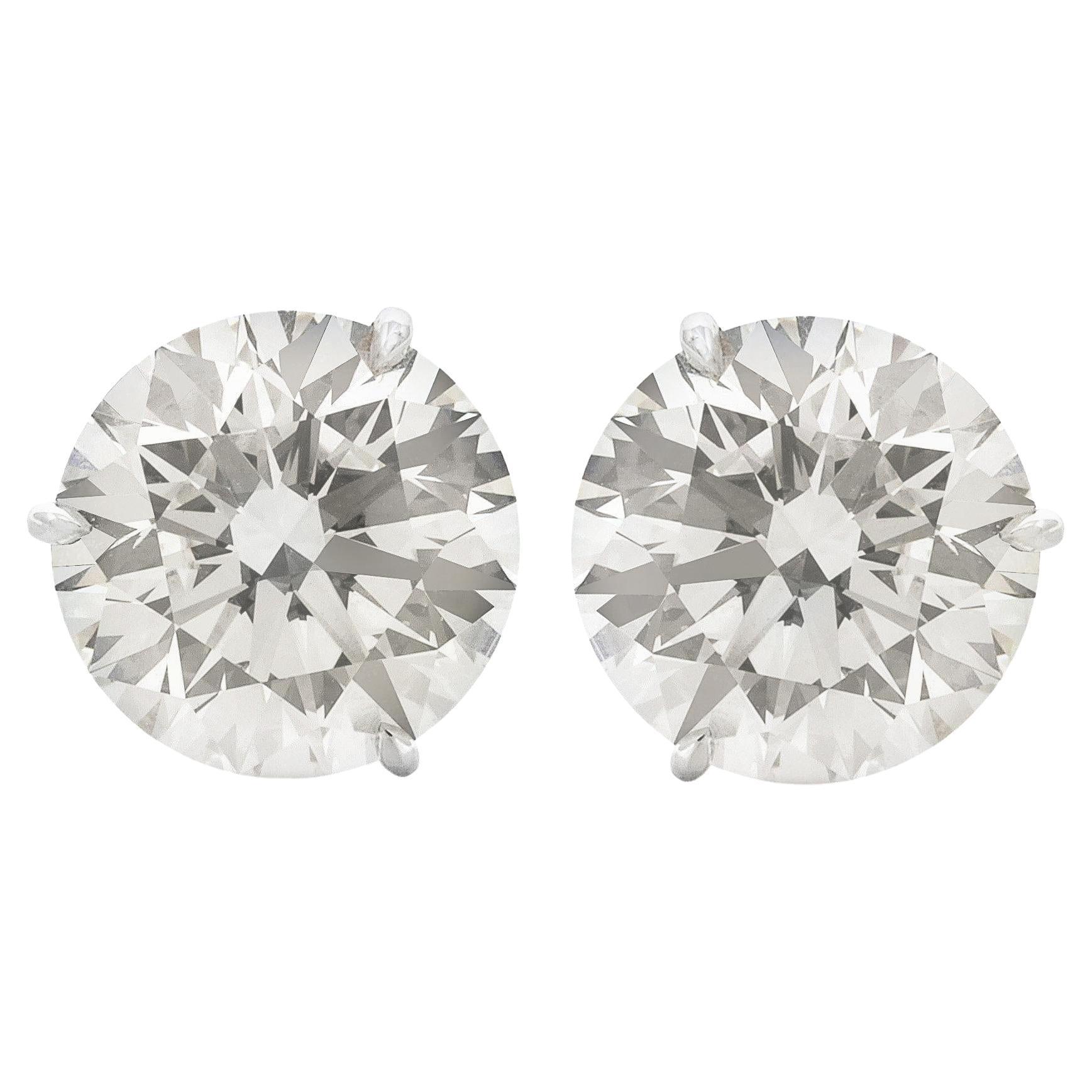 Pendientes de diamantes redondos talla brillante de 16.08 quilates