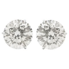 Clous d'oreilles à diamants ronds taille brillant de 16.08 carat