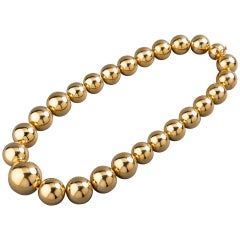 160.8 Grams French Gold Ball Necklace