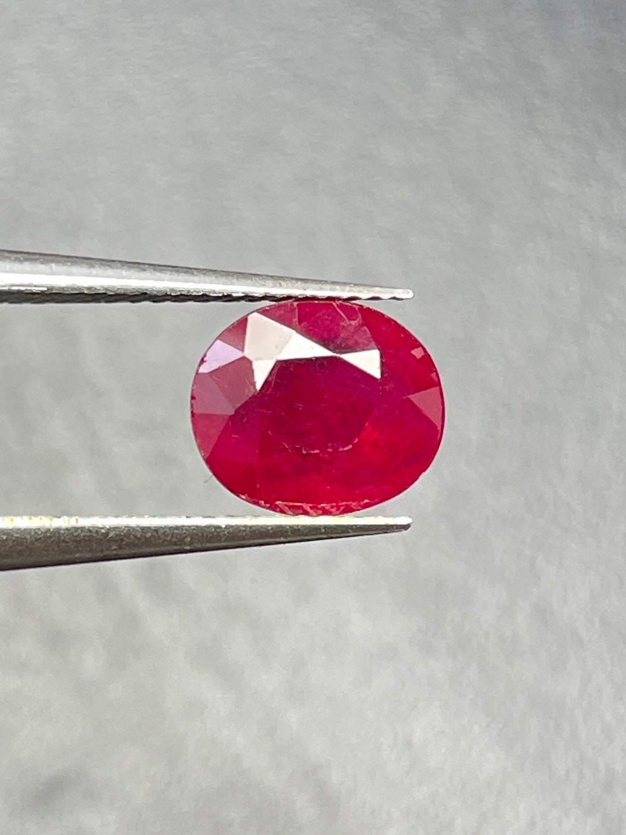 1.60Ct AIGS Zertifikat Natürlicher Unerhitzter Rubin Burma Taubenblut Farbe Edelstein für Damen oder Herren im Angebot