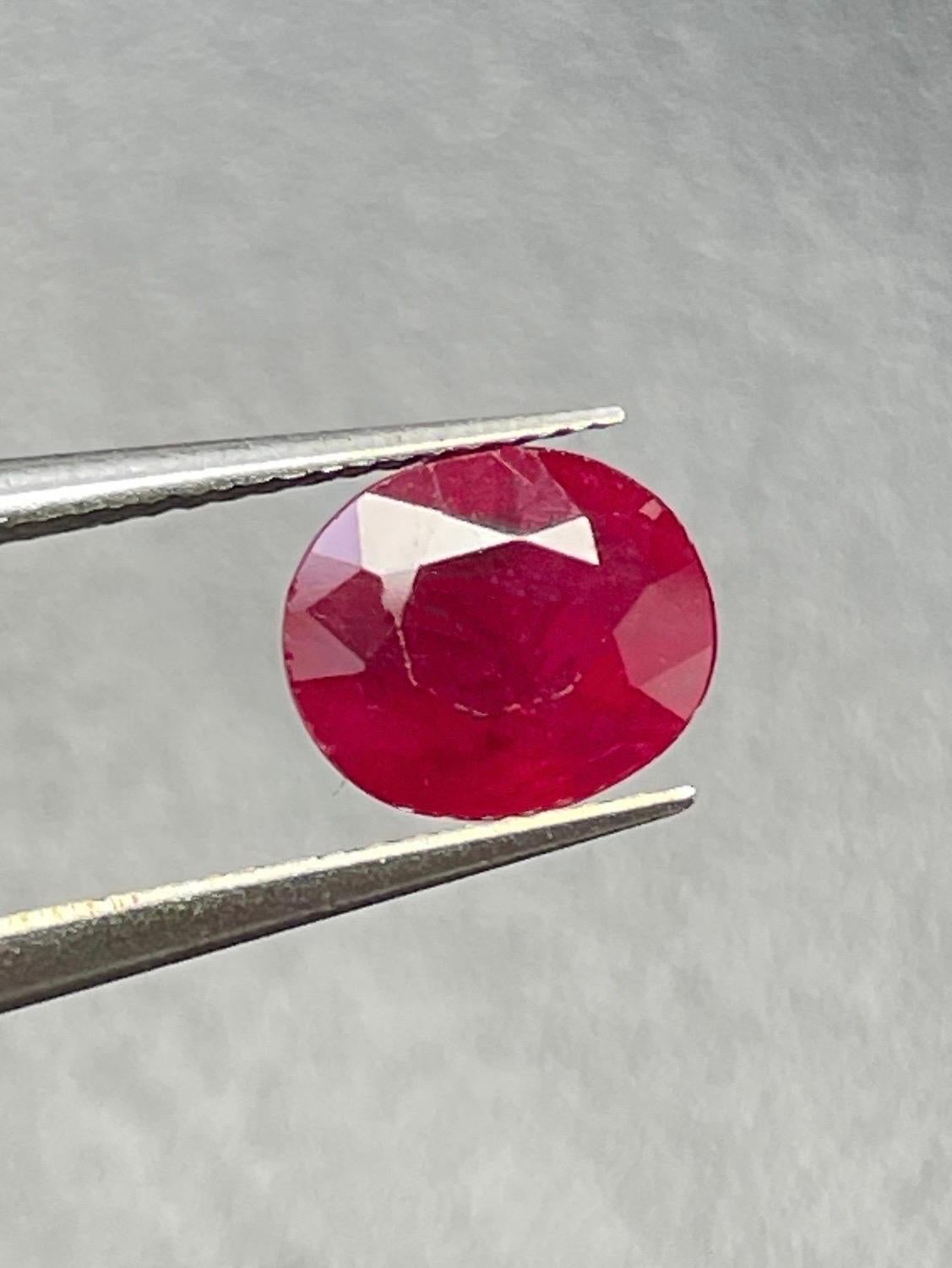 1.60Ct AIGS Zertifikat Natürlicher Unerhitzter Rubin Burma Taubenblut Farbe Edelstein im Angebot 3