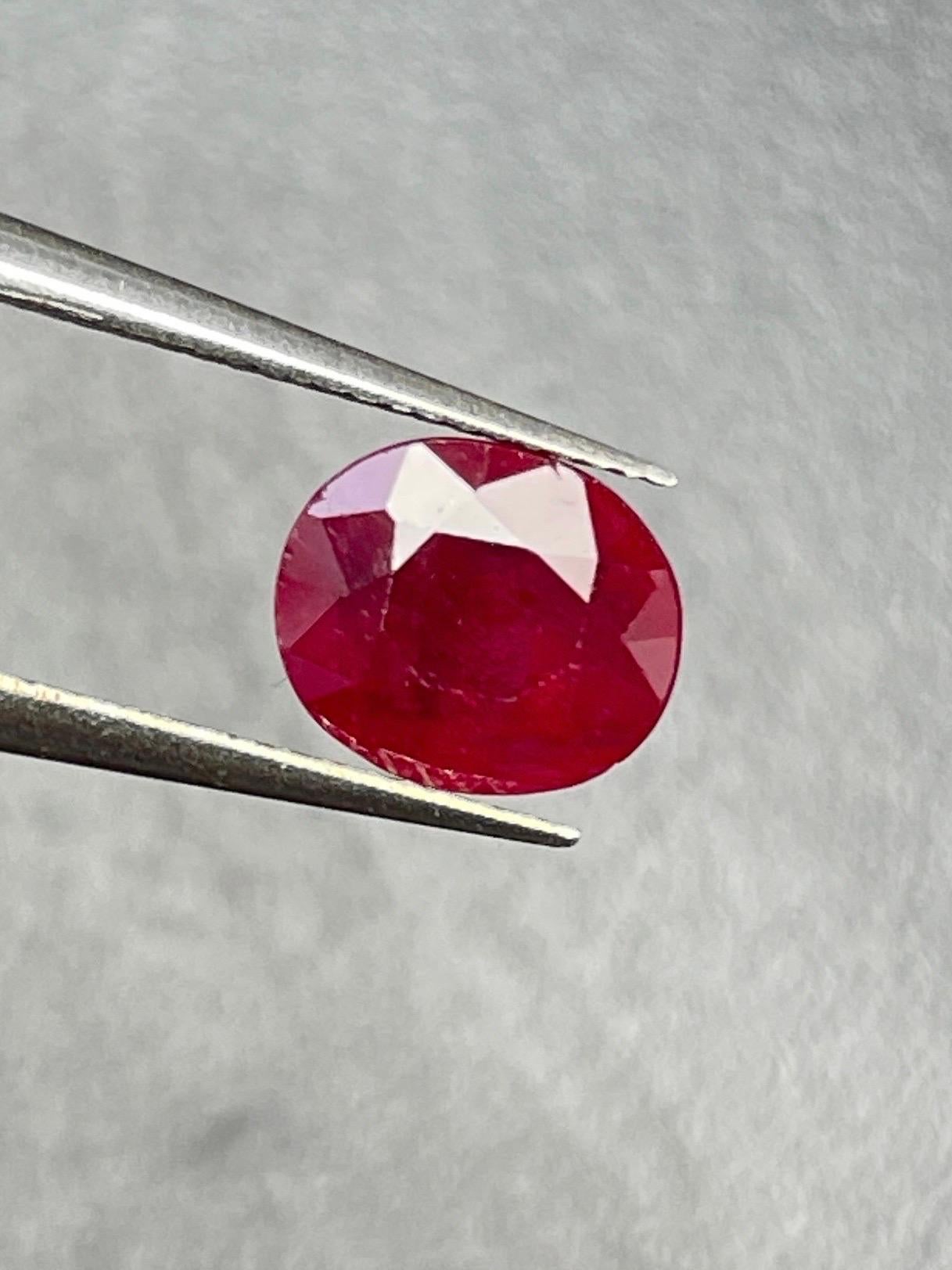 1.60Ct AIGS Zertifikat Natürlicher Unerhitzter Rubin Burma Taubenblut Farbe Edelstein im Angebot 4