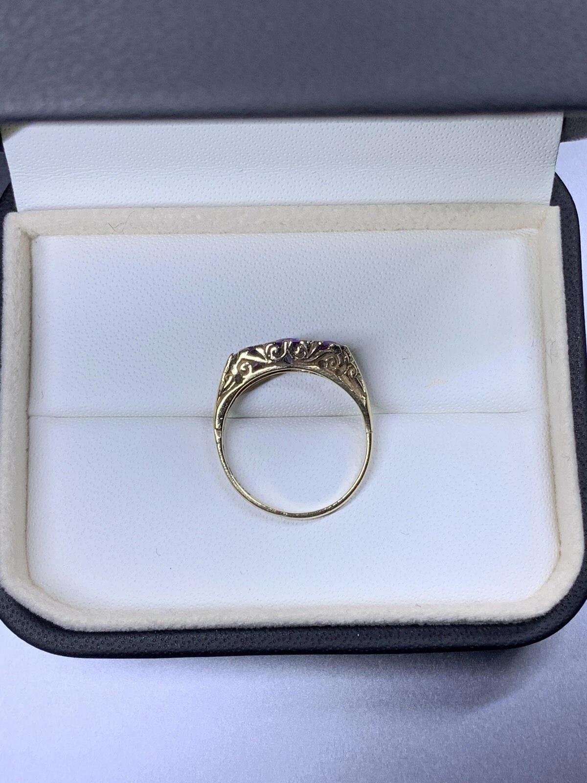 1.60ct Amethyst antique engagement ring in 9ct yellow gold. In New Condition For Sale In London, GB