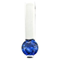 1.60ct Blue Sapphire Pendant In White Gold
