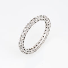 1.60ct Diamond Eternity Ring Sz 8.5 Vintage 14k White Gold Wedding Band Jewelry