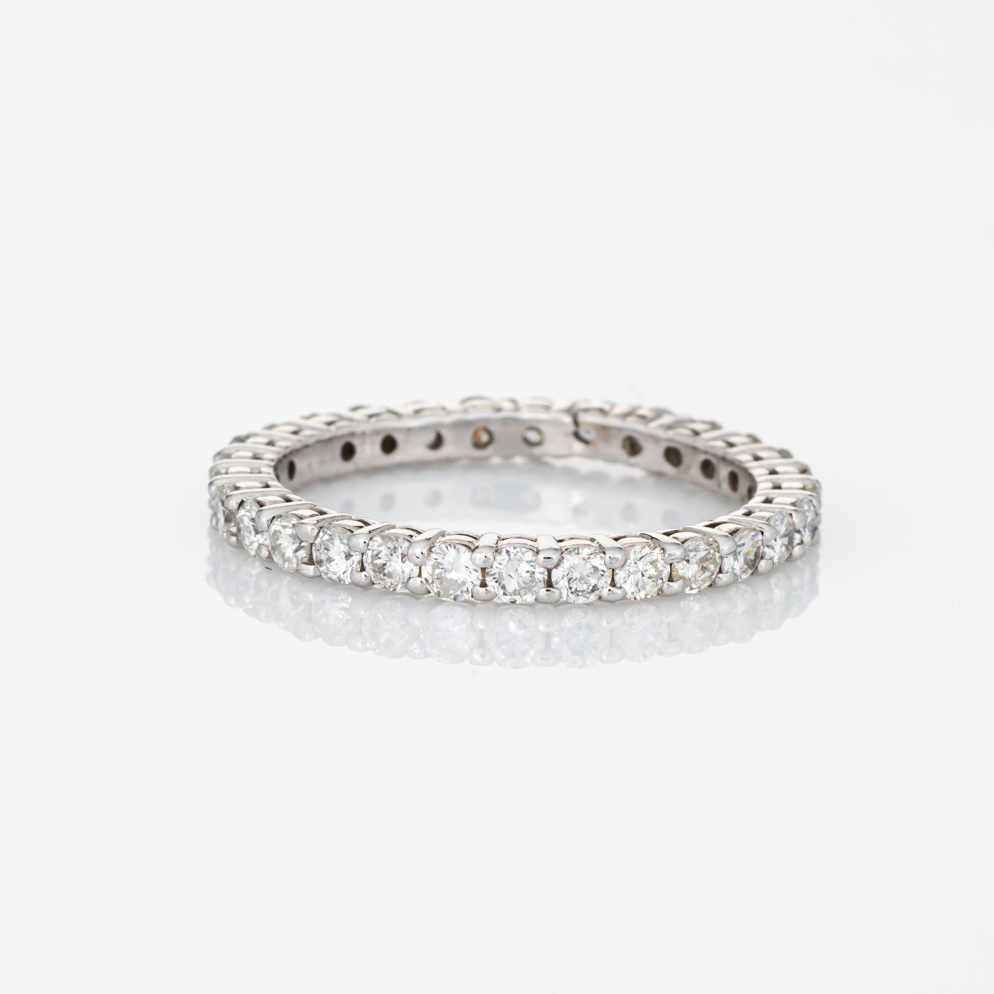 Modern 1.60ct Diamond Eternity Ring Sz 8.5 Vintage 14k White Gold Wedding Band Jewelry For Sale