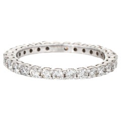 1.60ct Diamond Eternity Ring Sz 8.5 Retro 14k White Gold Wedding Band Jewelry