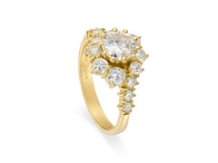 1.60ct Diamond Swirl Cluster Ring in 18K Yellow Gold