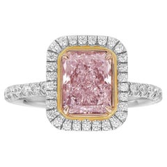 1.60ct Very Light Pink Radiant IF GIA Ring