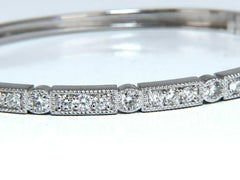 1.60 Carat Natural Diamonds Bangle Bracelet Edwardian Deco 14 Karat