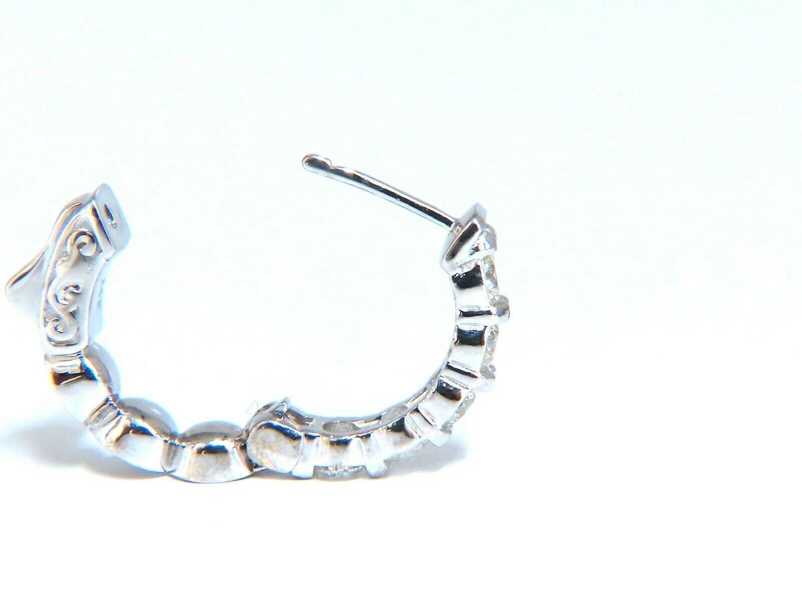 1.60ct Natural Round Diamond Hoop Earrings 14kt 2