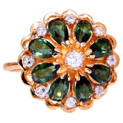1.60ct Natural Tourmaline Cluster Ring 14kt*