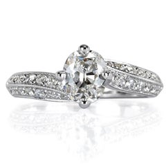 1.60ct Old Mine Cut Diamond Engagement Ring