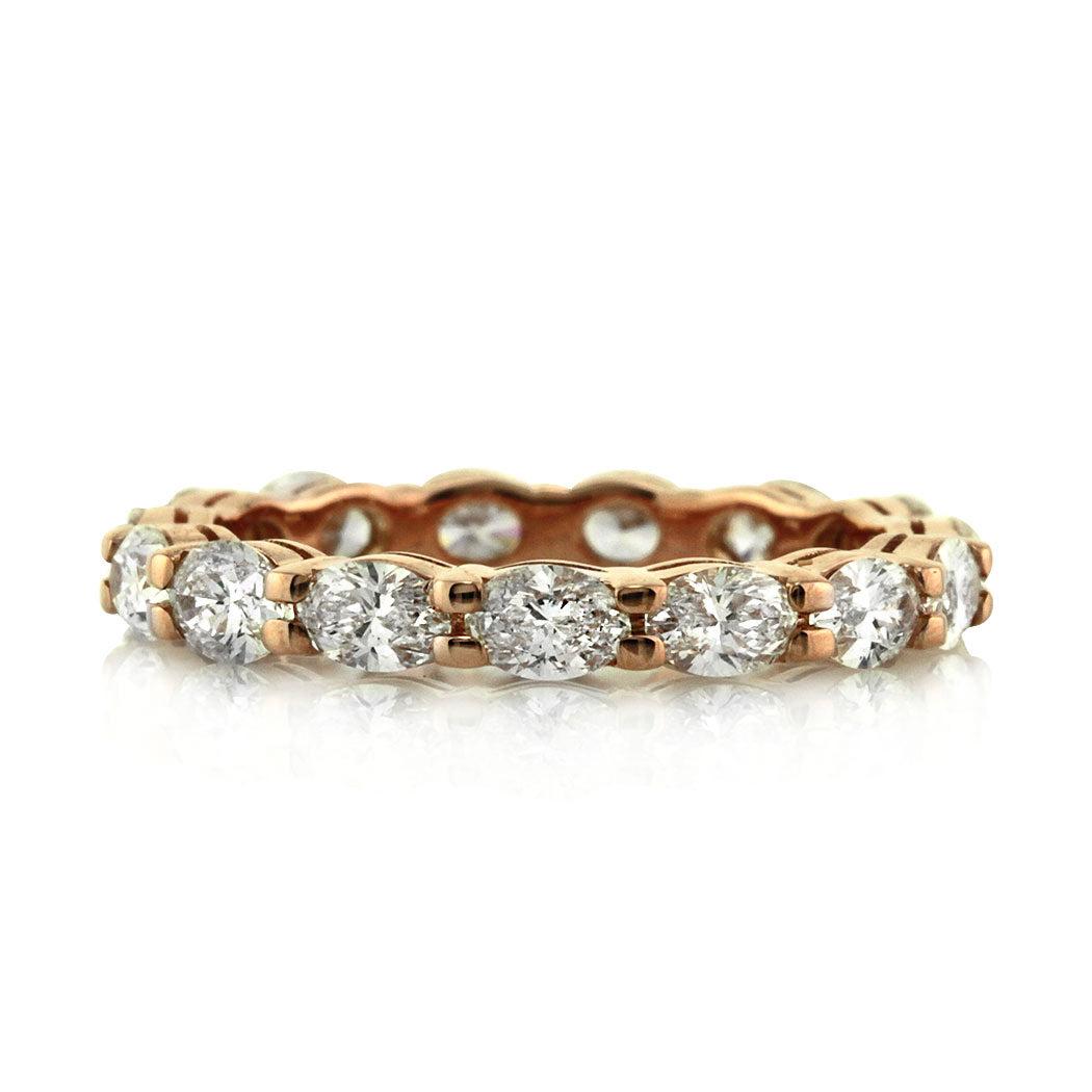 1.60ct Oval Cut Diamond Eternity Band in 18k Rose Gold For Sale