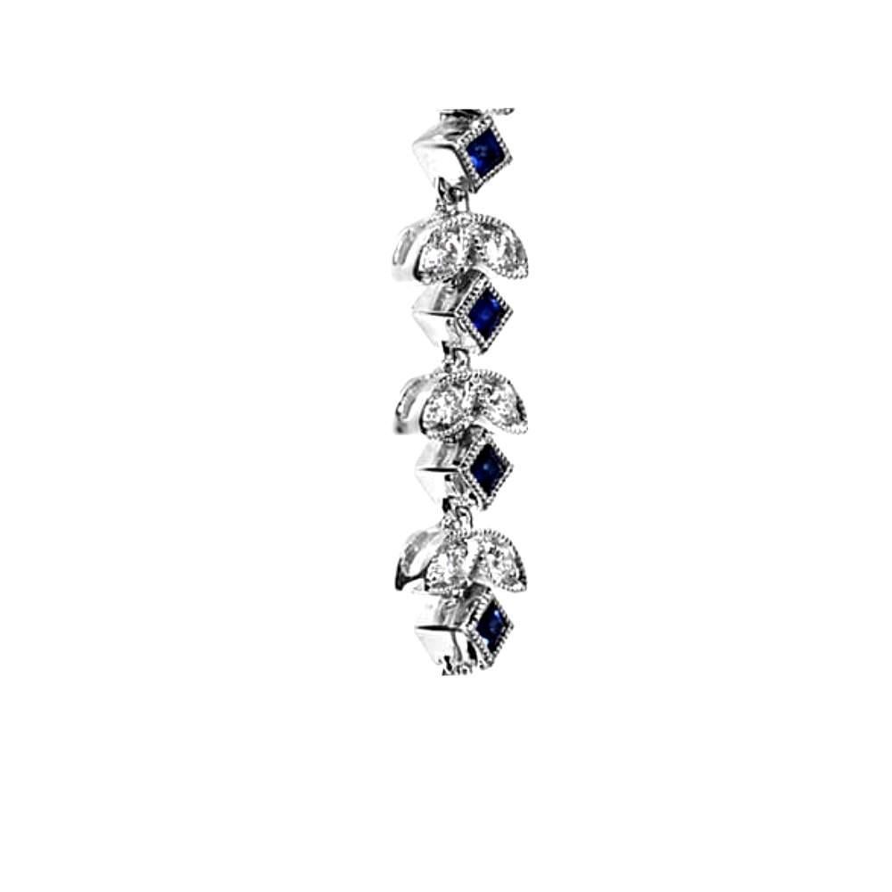 1.60ct Oval Cut Sapphire Earrings, Diamond Halo, 18k White Gold In Excellent Condition In New York, NY