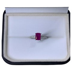 1.60ct Ruby emerald diamond engagement ring in platinum.