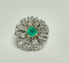 1.60 Carat VVS Diamond & Emerald in 14k Ring 'Certified'