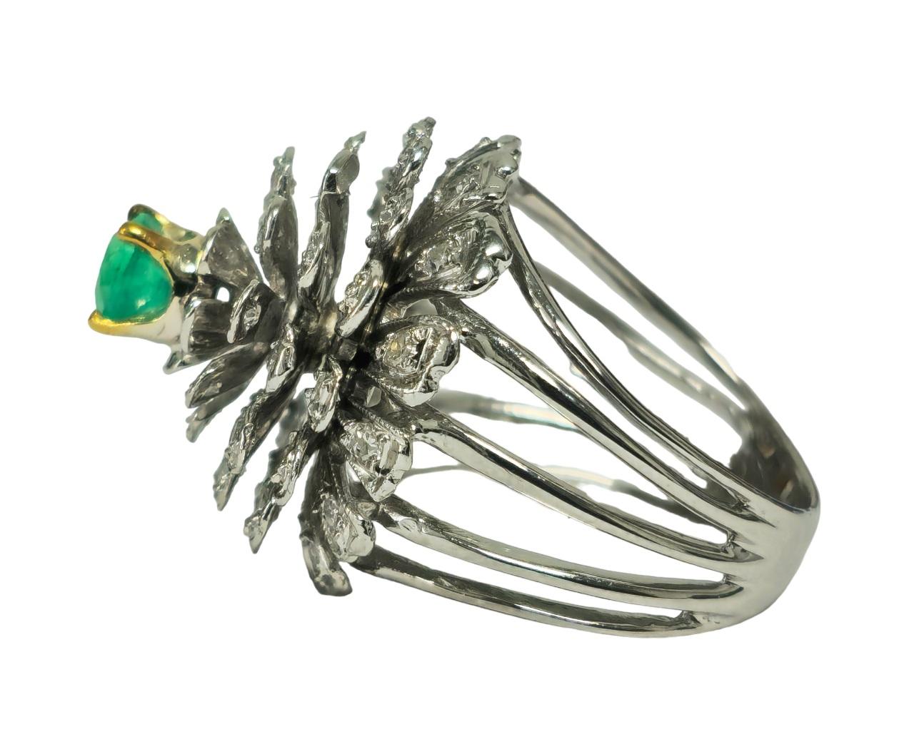 1.60ct VVS Diamond & Emerald in 14k Ring (Certified) For Sale 1
