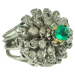 1.60 Carat VVS Diamond & Emerald in 14k Ring 'Certified'