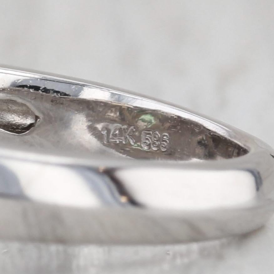 Anillo Halo de Diamantes Circón Verde 1,60 ctw Oro Blanco 14k Tamaño 8 Compromiso en venta 3