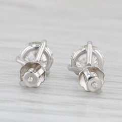 1.60ctw VS2 Round Diamond Solitaire Stud Earrings 14k White Gold GIA
