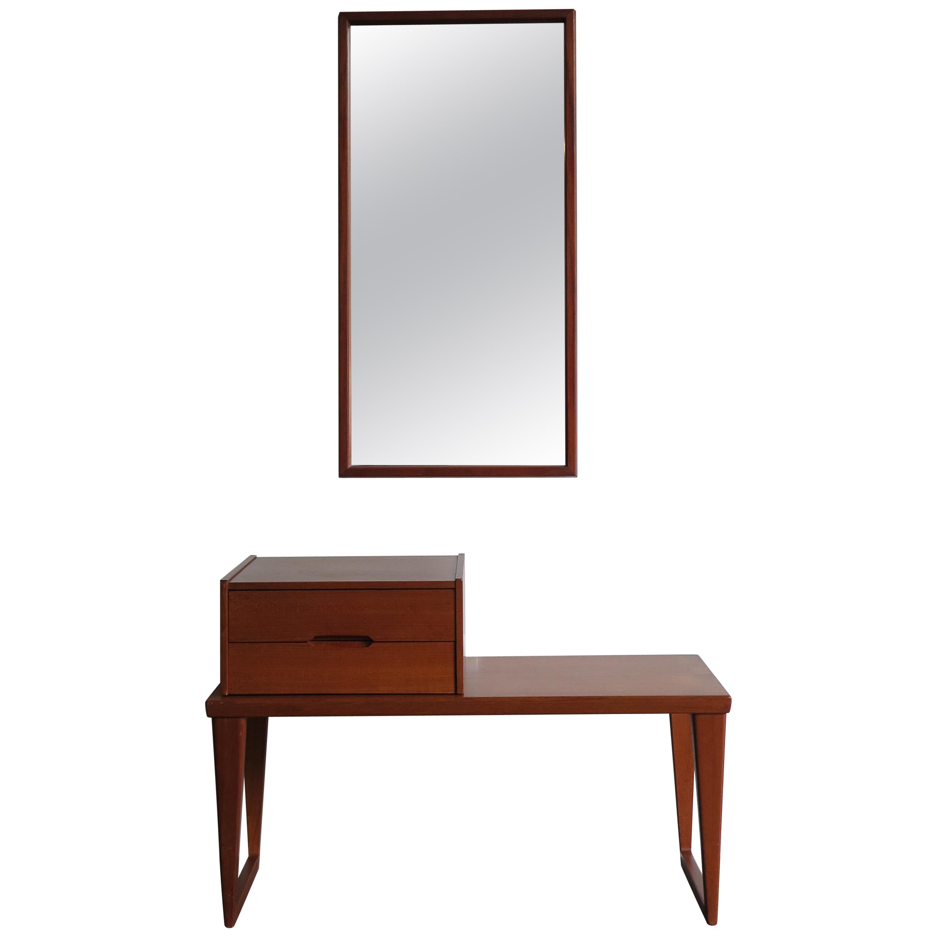 160s Kai Kristiansen Bedside Table, Mirror, Chest of Drawers - Aksel Kjersgaard