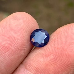 1.61 Carat Deep Blue Natural Kashmir Sapphire Round Cut Loose Gemstone for Ring