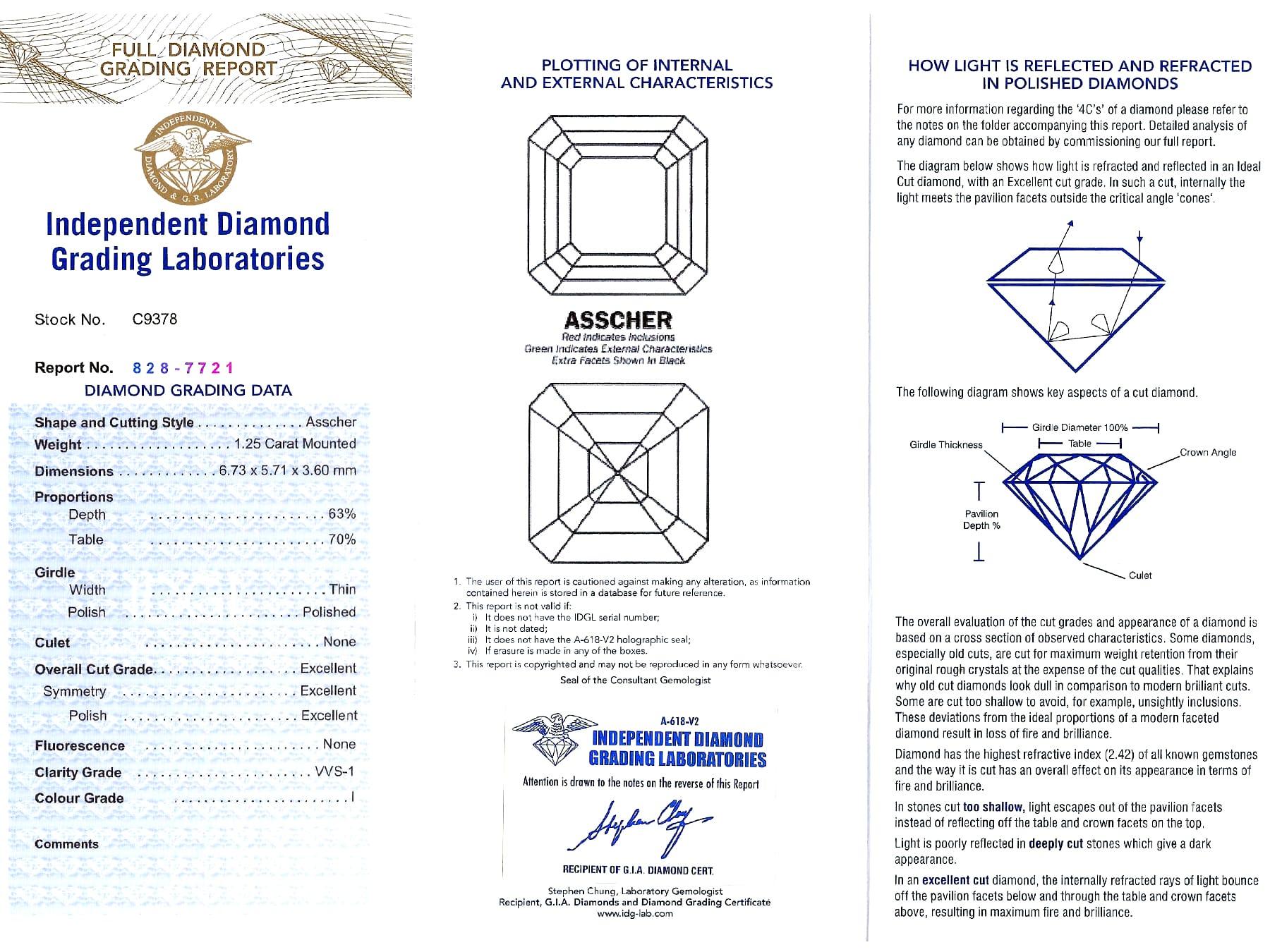 1.61 Carat Diamond and Platinum Solitaire Ring - Vintage Circa 1945 For Sale 8