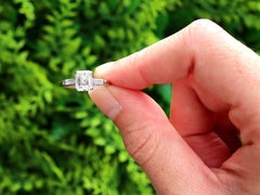 Anello solitario con diamante e platino da 1,61 carati - Vintage Circa 1945