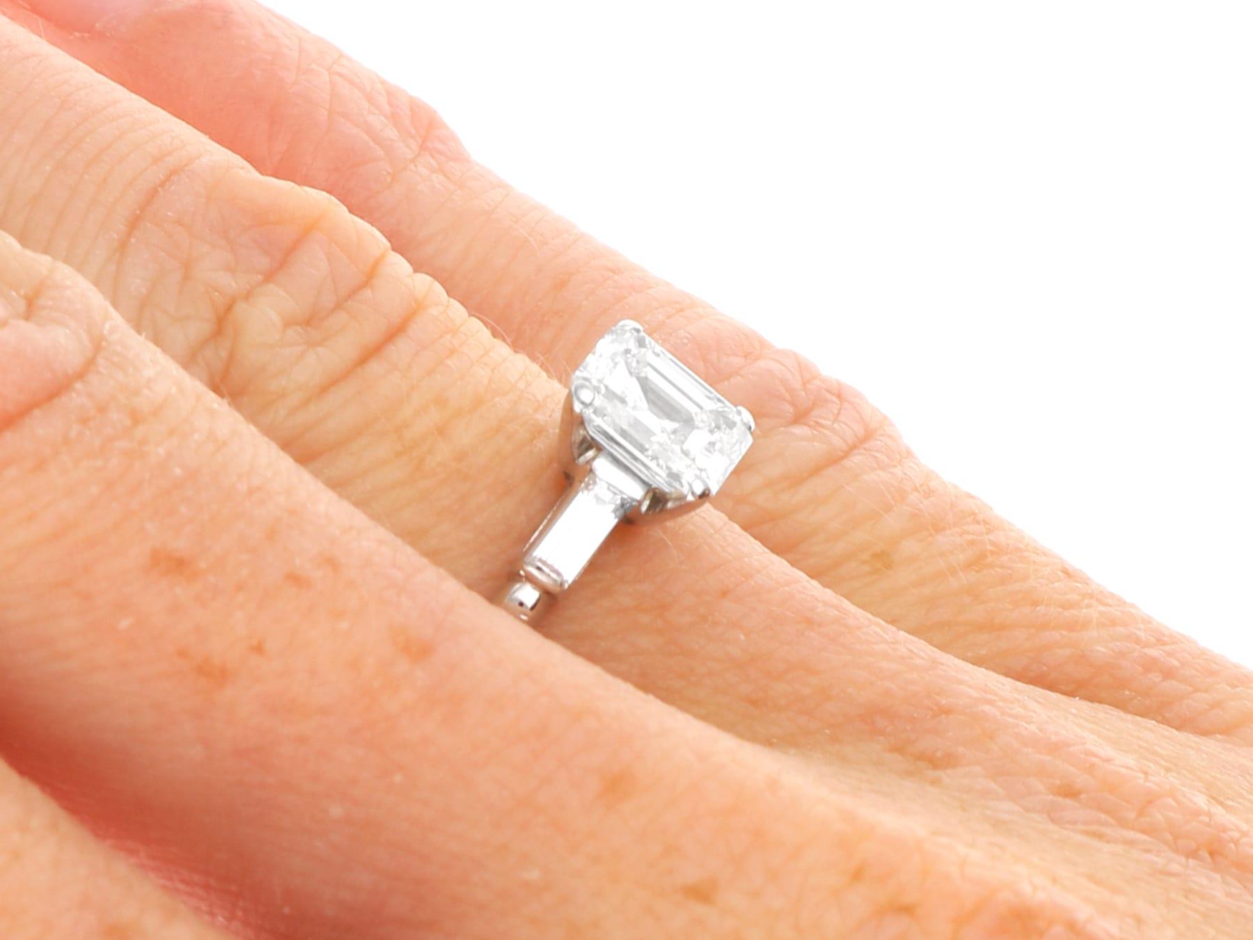 1.61 Carat Diamond and Platinum Solitaire Ring - Vintage Circa 1945 For Sale 4