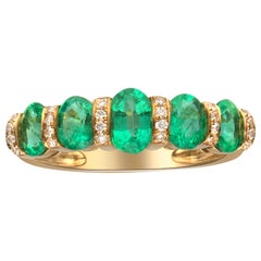 Diamonds, Sapphires, Rubies, Emeralds, 14 Karat Yellow Gold Band Ring ...