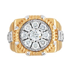 Anillo estilo "Rolex" de oro con diamantes para hombre de 1,63 quilates