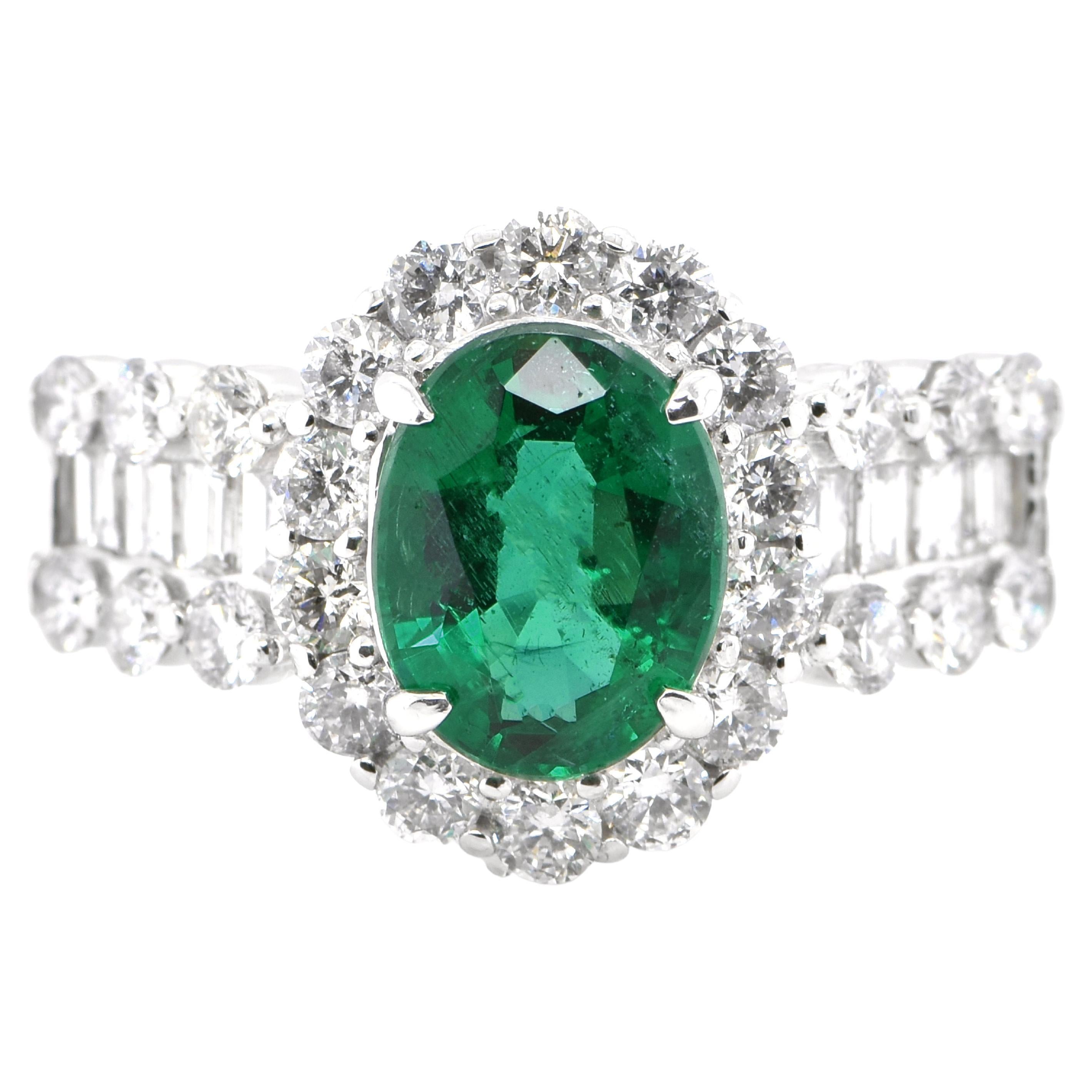 Certified Rare 1.61 Carat Red Emerald and Diamond Band Ring For Sale at 1stDibs red emerald