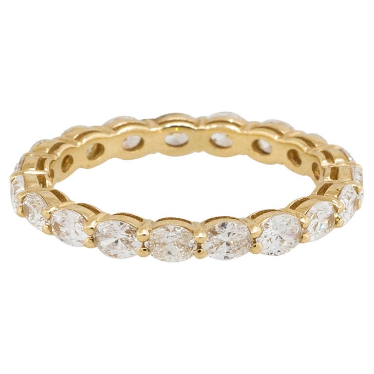 1.61 Carat Oval Cut Diamond Eternity Wedding Band 14 Karat In Stock For ...
