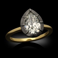 1.61 Carat Pear Statement Brilliant White  Gold Pure Sophistication Diamond Ring