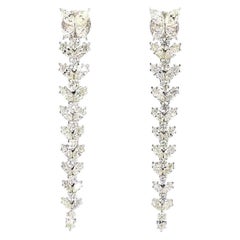 1.61 Carat Round Brilliant Cut Diamond Gold Earrings