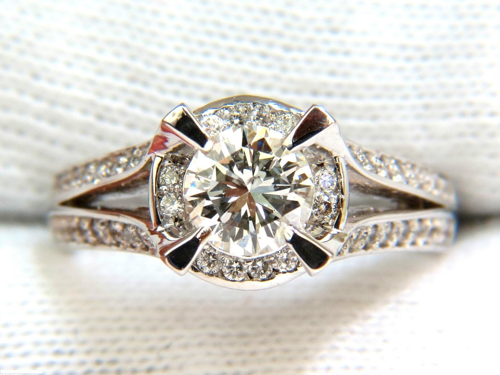 1.61 Carat Round Brilliant Diamond Raised Crown Ring For Sale 5