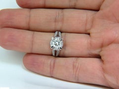 1.61 Carat Round Brilliant Diamond Raised Crown Ring
