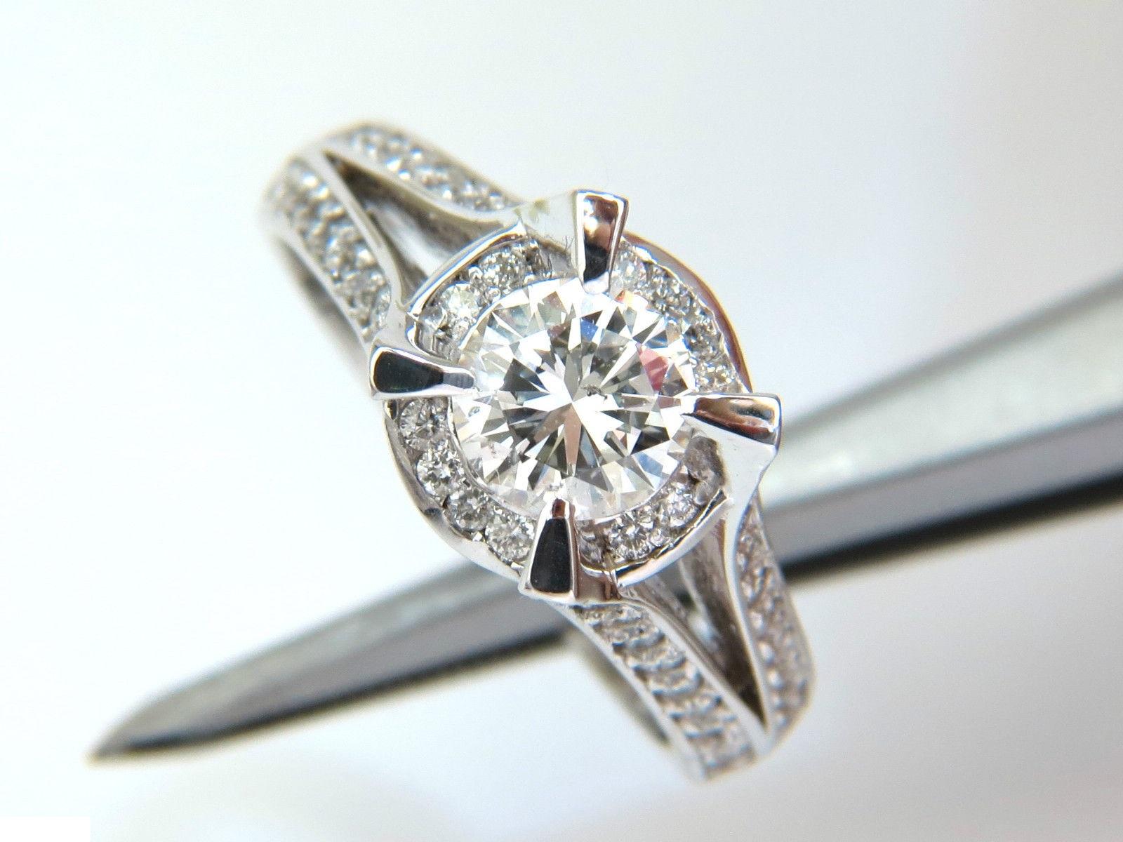1.61 Carat Round Brilliant Diamond Raised Crown Ring For Sale 2