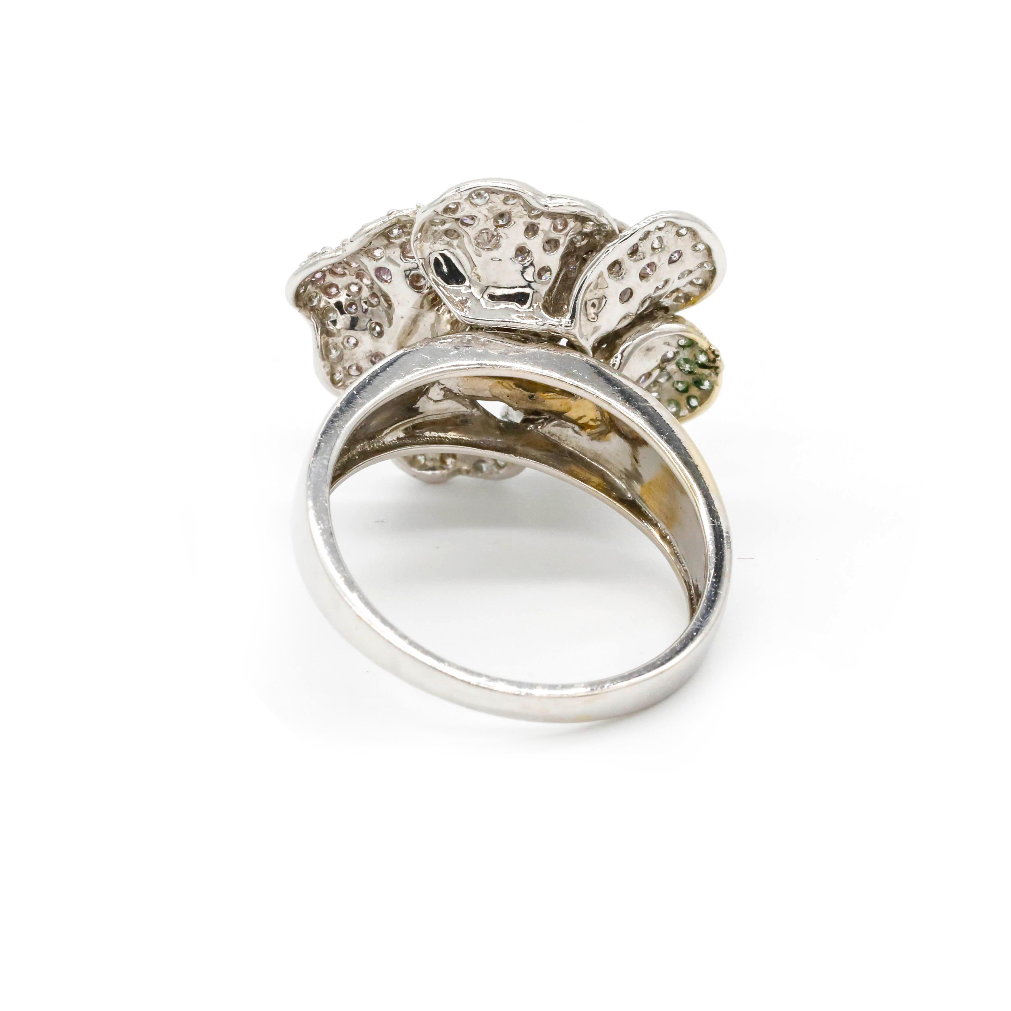 diamond pave flower ring