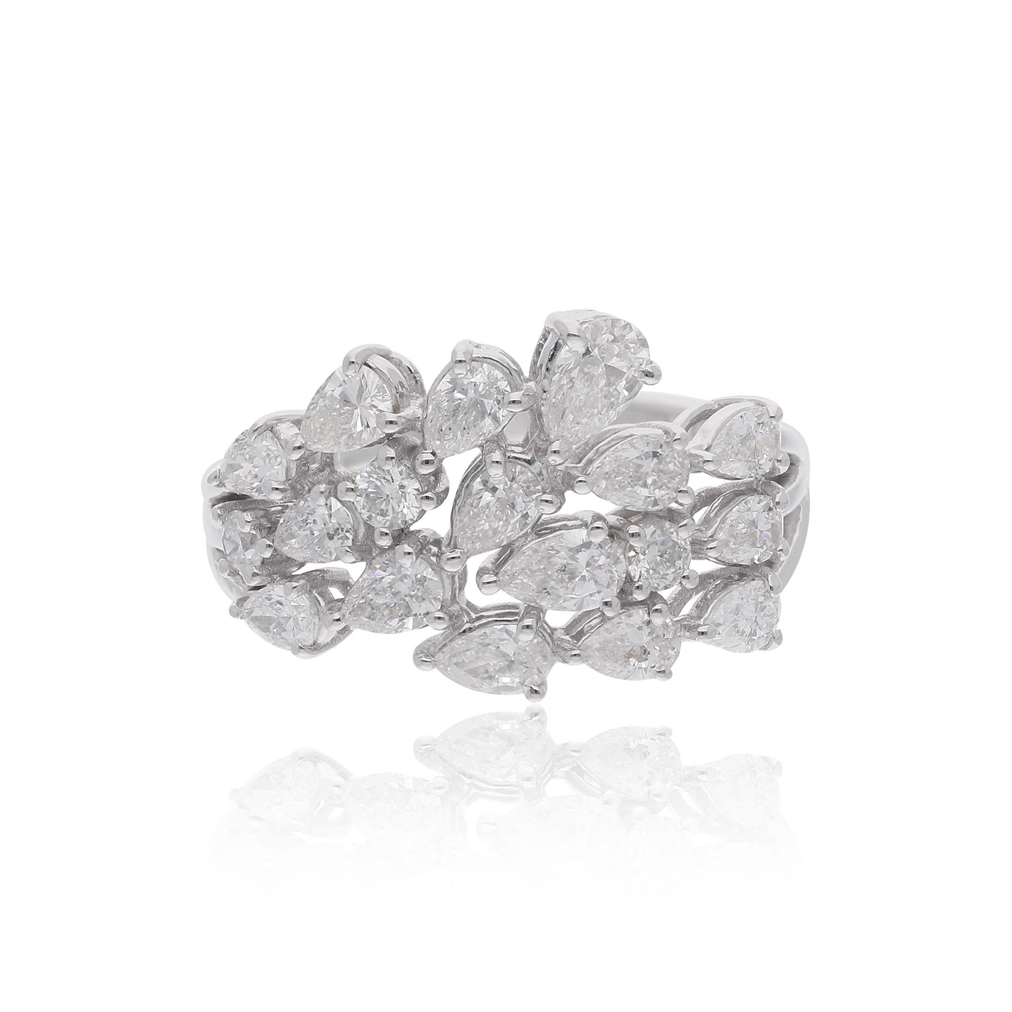 1.61 Karat SI Reinheit HI Farbe birnenförmiger Diamantring aus 18 Karat Weißgold Schmuck