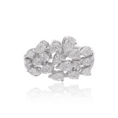 Anello di diamanti a pera da 1,61 carati SI Clarity HI Color Gioielli in oro bianco 18 carati