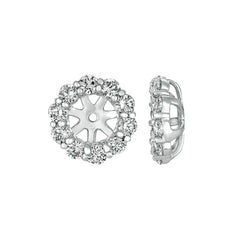 1.61 CT Natural Diamond Jacket Earrings 14k White Gold Center is for 8MM