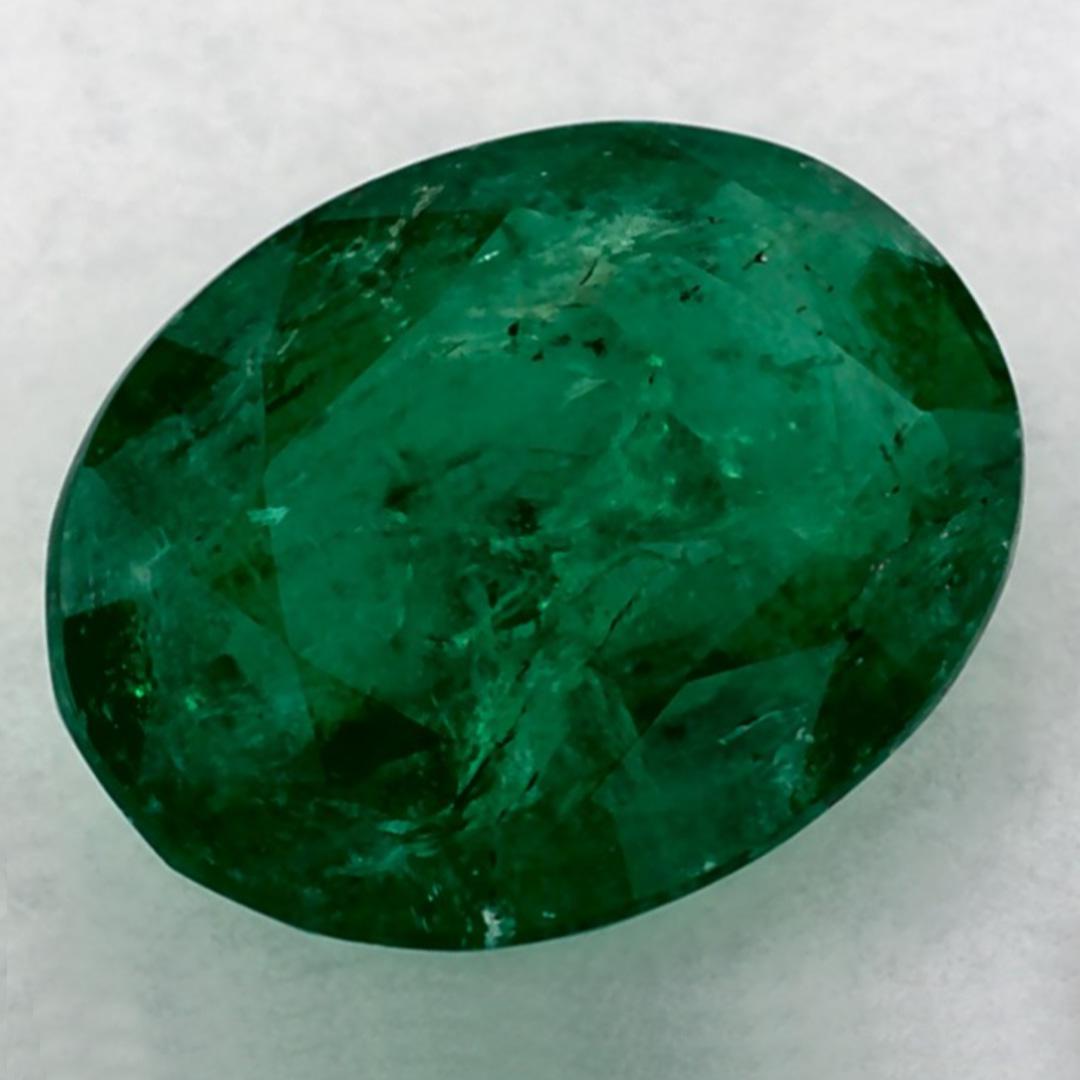 Oval Cut 1.61 Carat Natural Emerald Oval Loose Gemstone