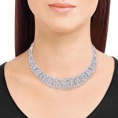 16.10 Carat Diamond 14 Karat White Gold Statement Necklace