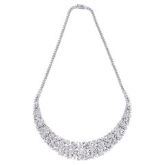 Natural 15.56 Ct. SI/HI Multi Diamond Necklace 18 Karat White Gold Fine Jewelry